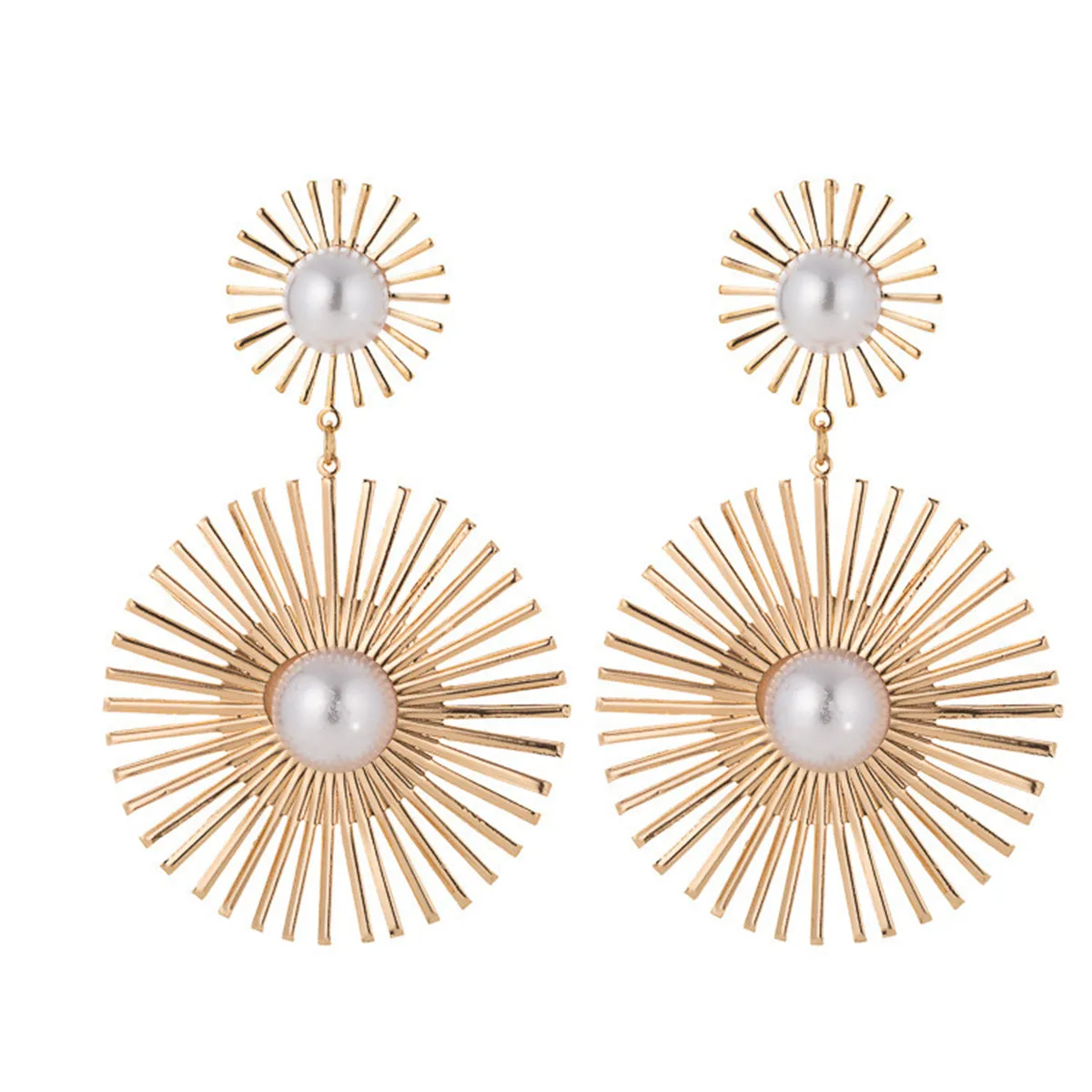 Pearl & 18K Gold-Plated Abstract Botanical Drop Earrings
