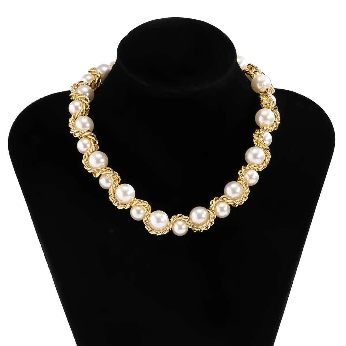 Pearl & 18K Gold-Plated Choker Necklace