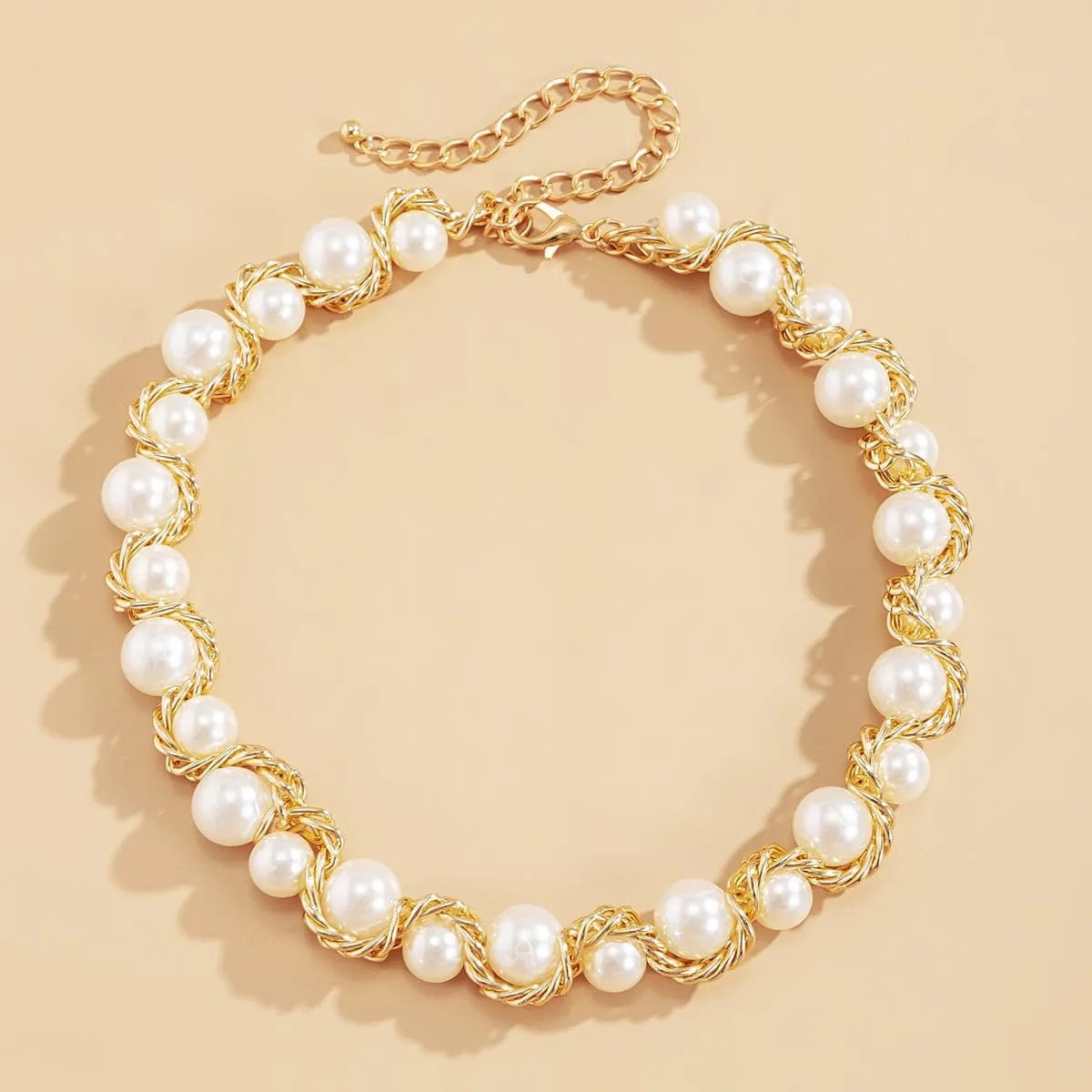 Pearl & 18K Gold-Plated Choker Necklace