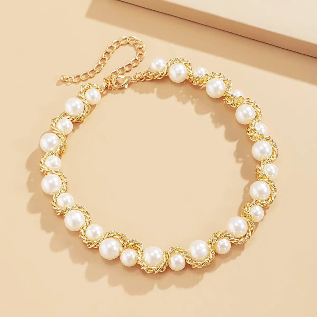 Pearl & 18K Gold-Plated Choker Necklace