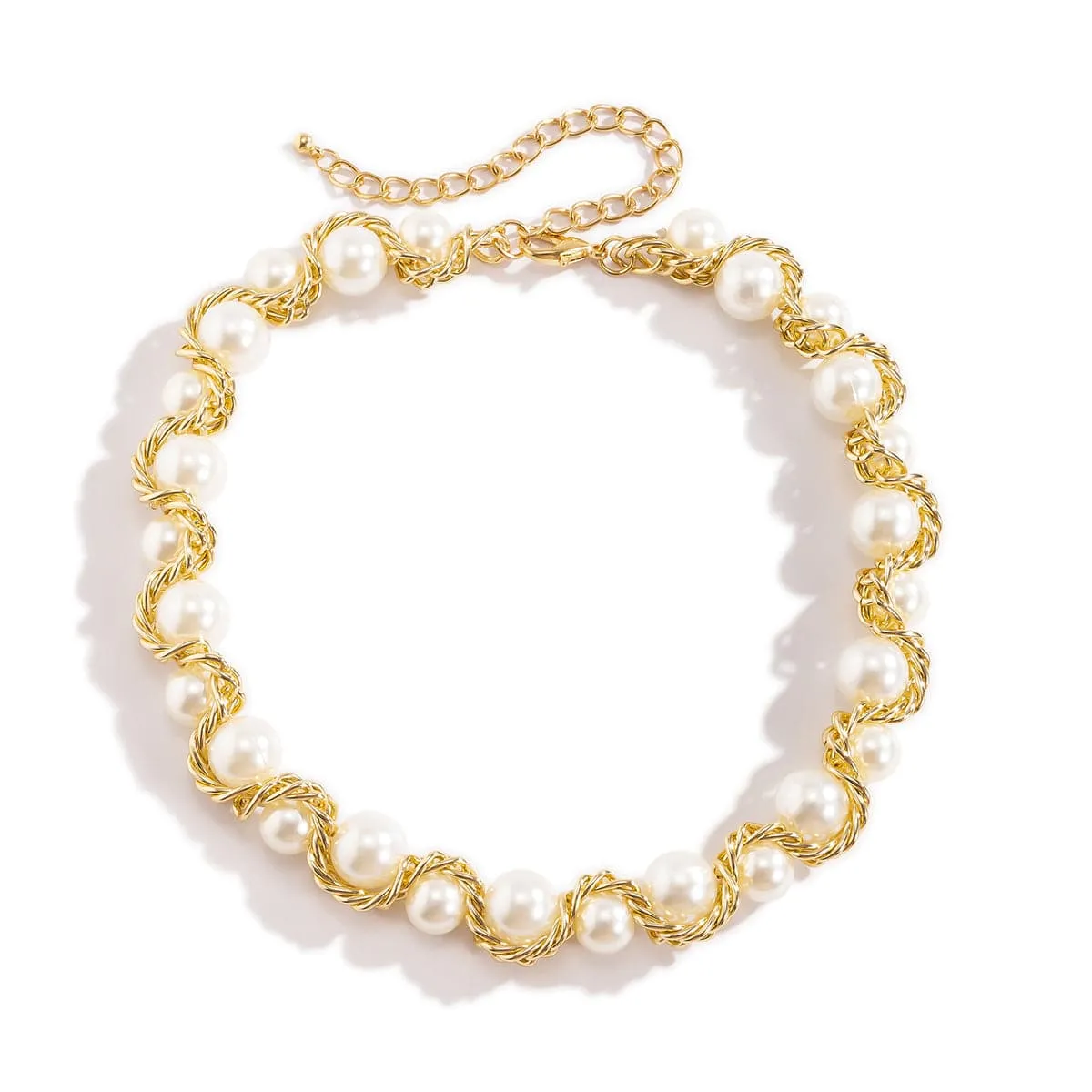Pearl & 18K Gold-Plated Choker Necklace