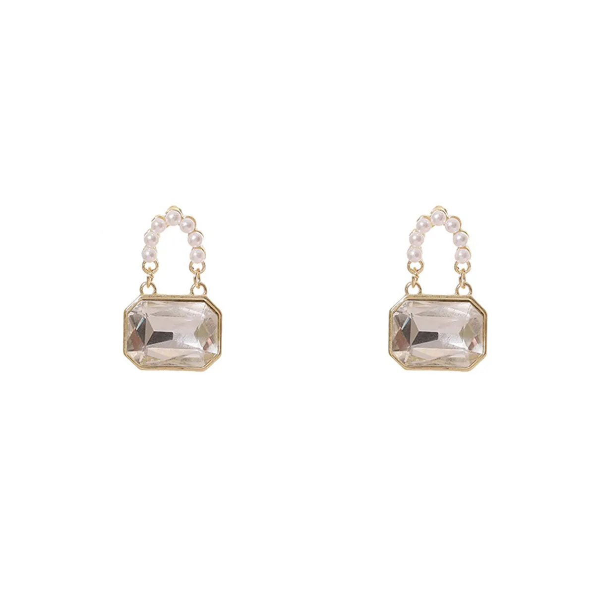 Pearl & Crystal 18K Gold-Plated Handbag Drop Earrings