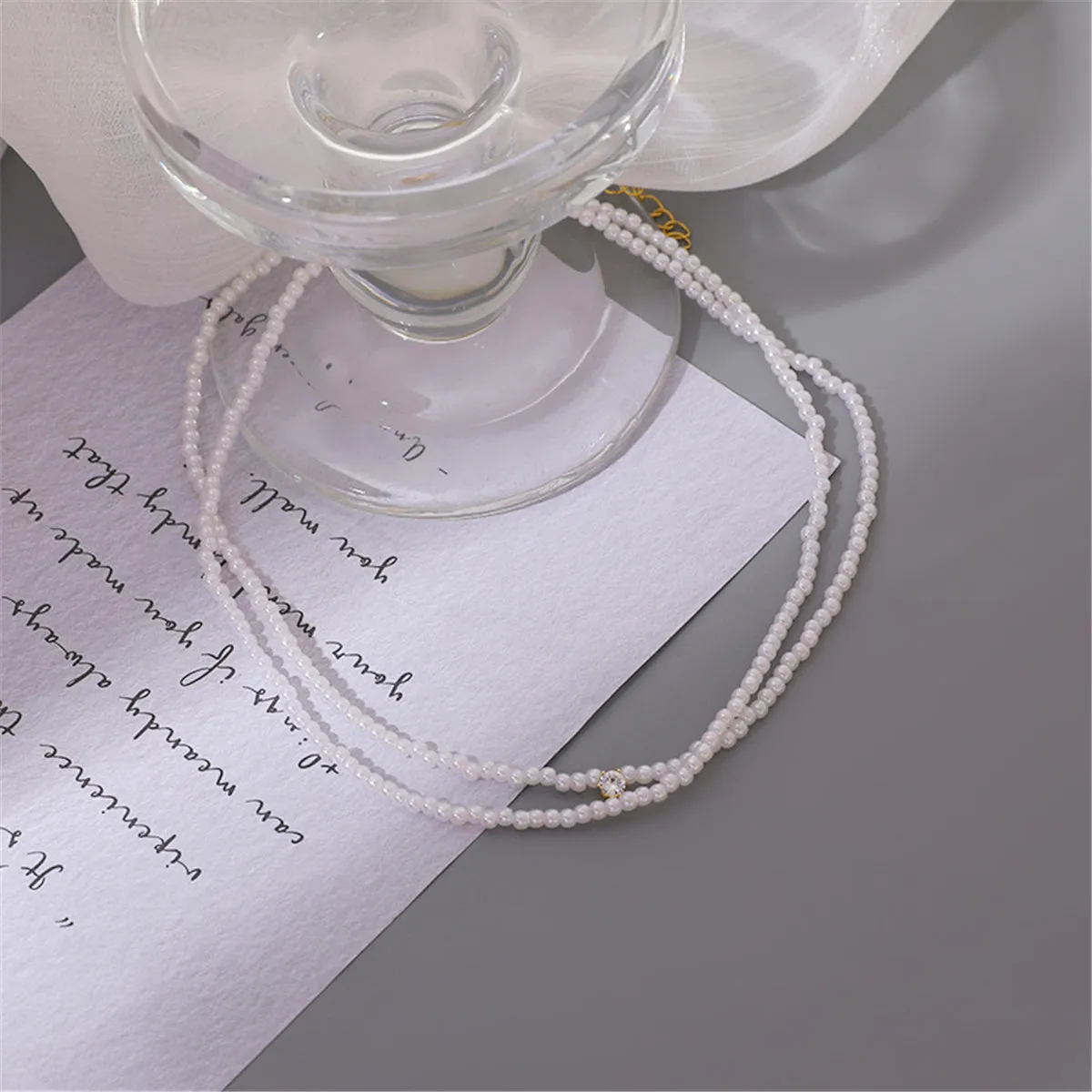 Pearl & Cubic Zirconia 18K Gold-Plated Layered Choker Necklace