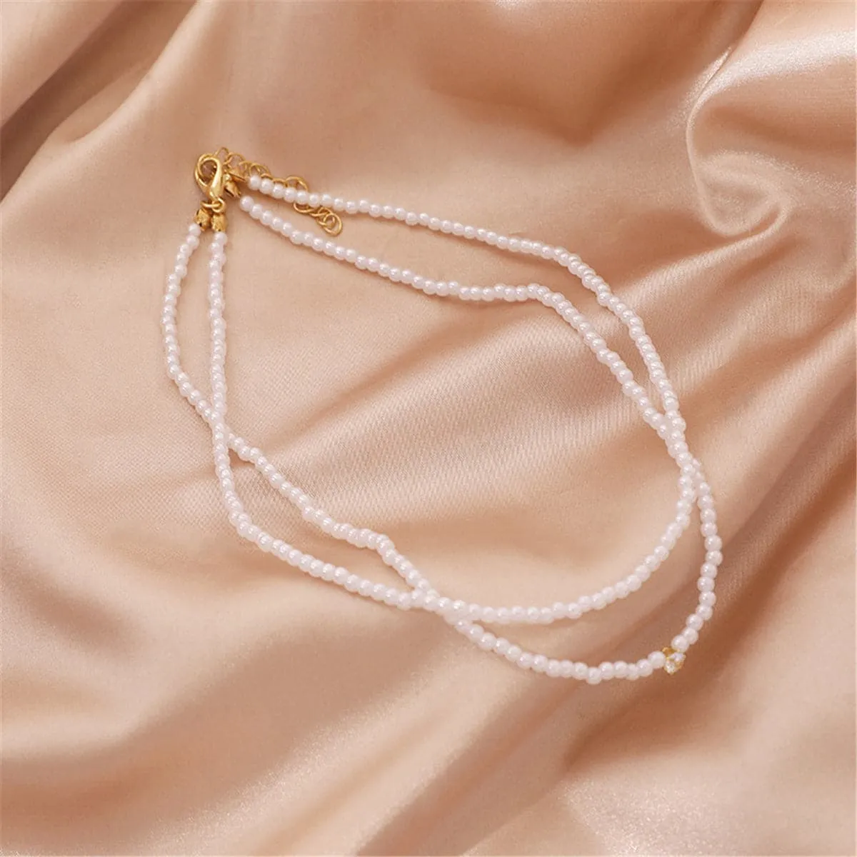 Pearl & Cubic Zirconia 18K Gold-Plated Layered Choker Necklace