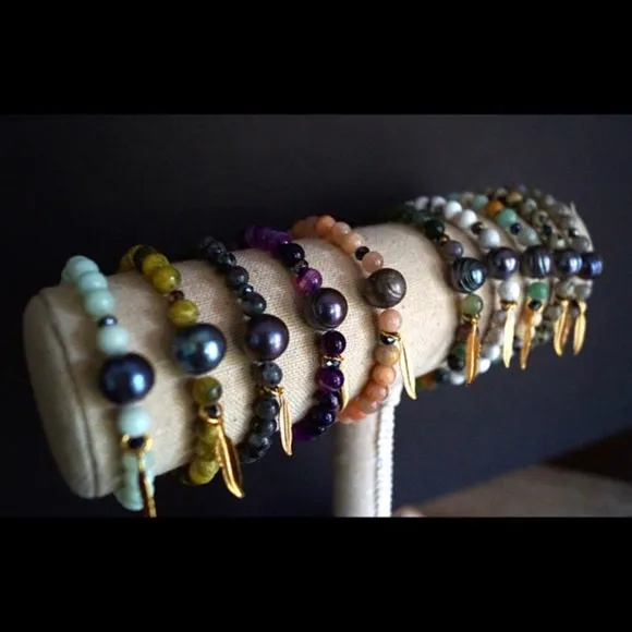 Pearl & Gemstone Stretch Braclete