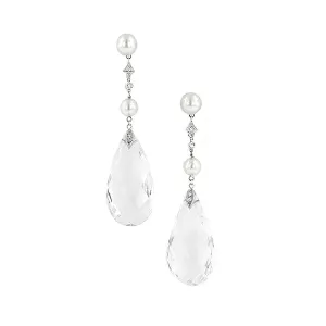 Pearl* & Rock Crystal Drop Earrings