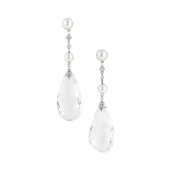 Pearl* & Rock Crystal Drop Earrings