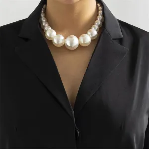 Pearl & Silver-Plated Graduated Choker