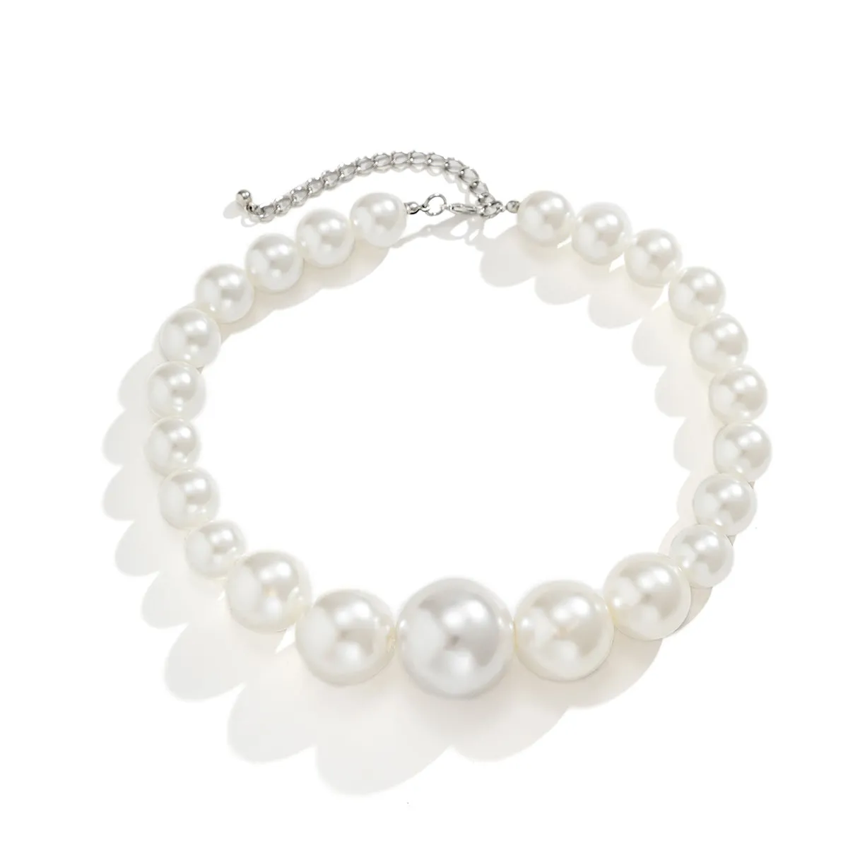 Pearl & Silver-Plated Graduated Choker
