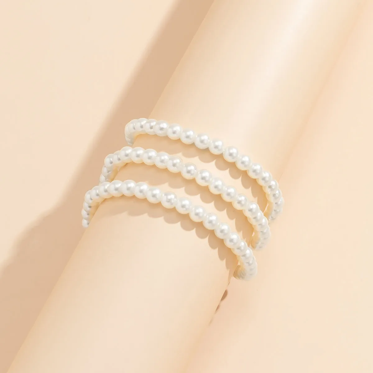 Pearl & Silver-Plated Layered Anklet