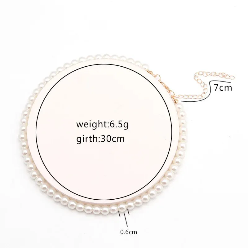 Pearl Choker Necklace Big Round Pearl Wedding Necklace for Women Charm Fashion Jewelry