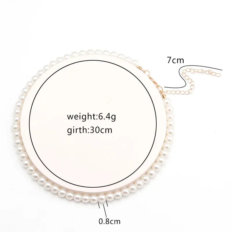 Pearl Choker Necklace Big Round Pearl Wedding Necklace for Women Charm Fashion Jewelry