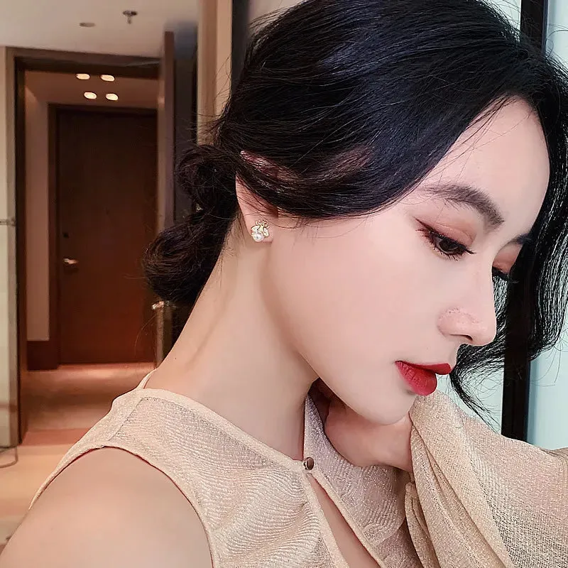 Pearl  Crystal Drop Earrings