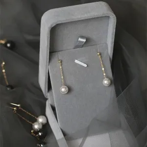 Pearl Long Drop Earrings with gold filled Chain for Daily wear or Bridal Bridesmaid