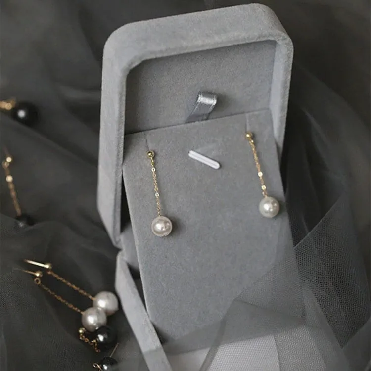 Pearl Long Drop Earrings with gold filled Chain for Daily wear or Bridal Bridesmaid