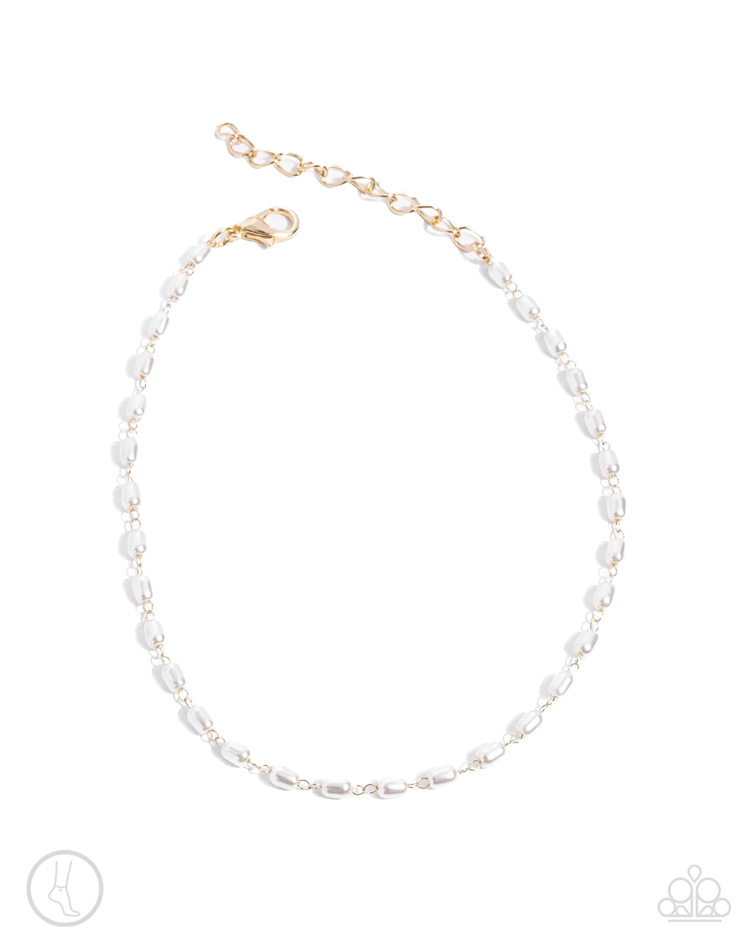 Pearl Purpose - Gold - Baroque Oval Pearl Paparazzi Anklet