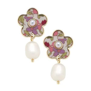 Penelope Vintage Floral Pearl Earrings