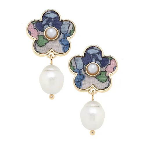 Penelope Vintage Floral Pearl Earrings