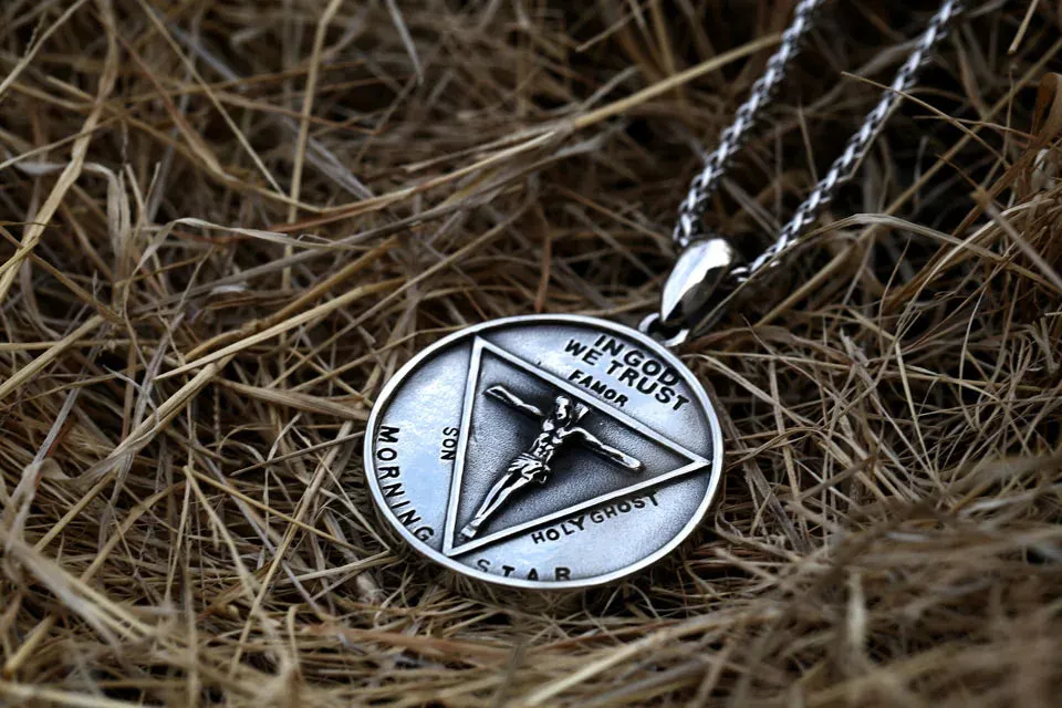 Pentagram Pan God Skull Goat Head Stainless Steel Pendant Necklace