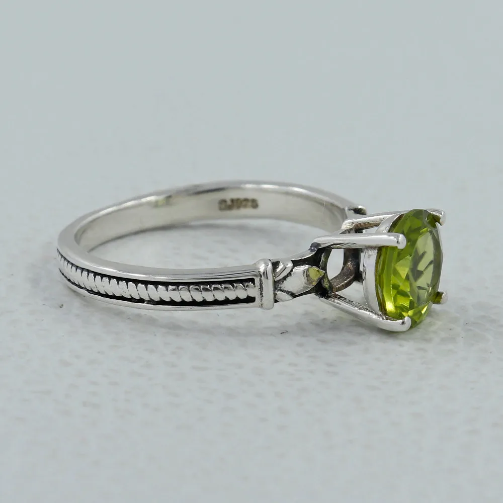 Peridot Ring - August Birthstone Silver Jewelry