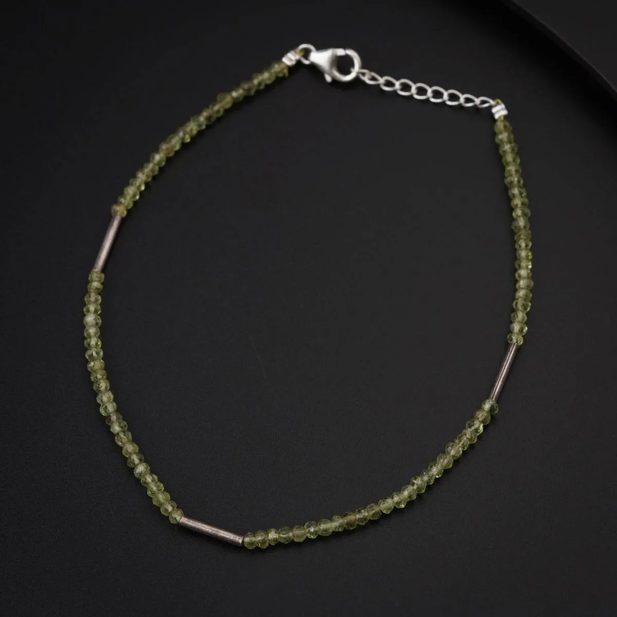 Peridot Silver Anklet