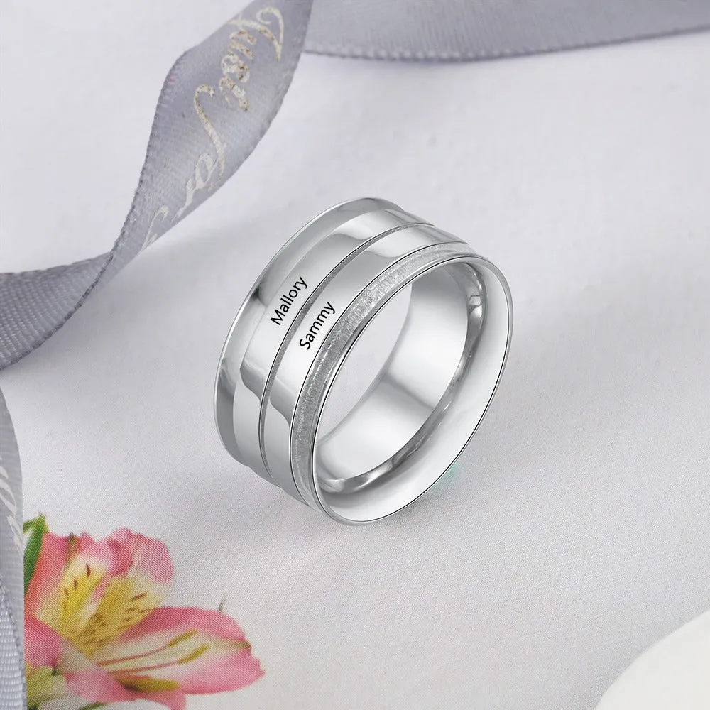 Personalized Custom 2 Names Rings for Women