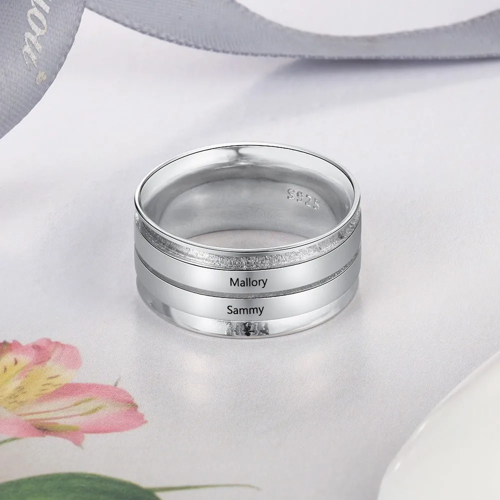 Personalized Custom 2 Names Rings for Women