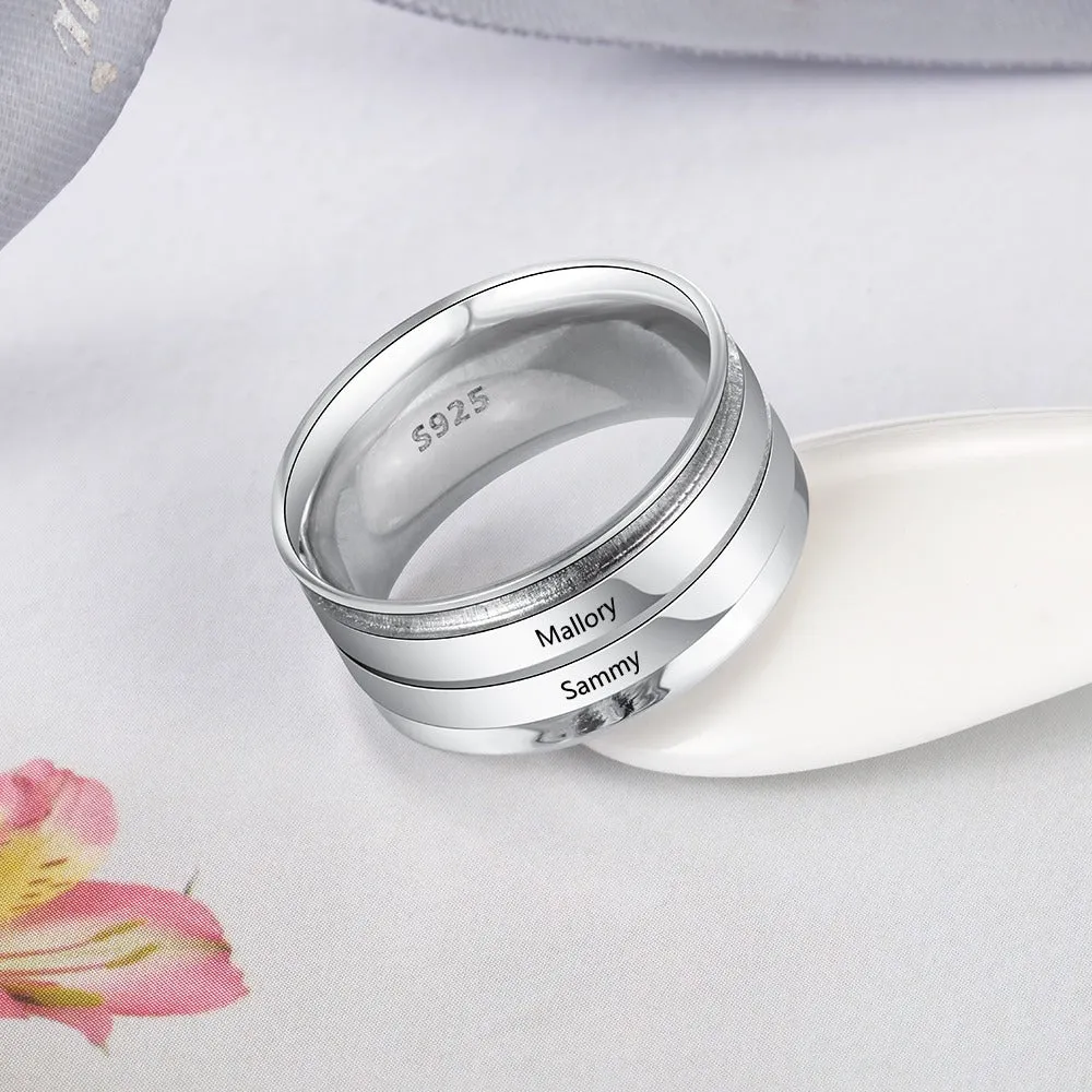 Personalized Custom 2 Names Rings for Women