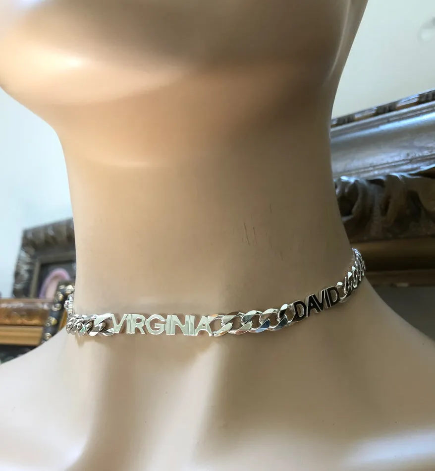 Personalized Name Choker Necklace - up to 4 names
