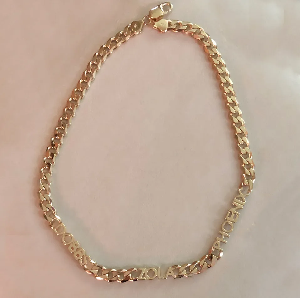 Personalized Name Choker Necklace - up to 4 names