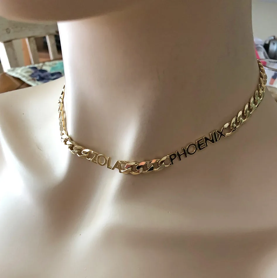 Personalized Name Choker Necklace - up to 4 names