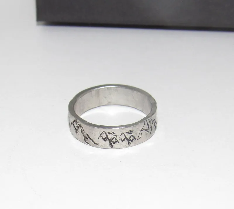 Personalized pewter stacking ring, initial ring for mom, kids name ring, custom hand stamped jewelry , handstamped jewelry