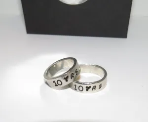 Personalized pewter stacking ring, initial ring for mom, kids name ring, custom hand stamped jewelry , handstamped jewelry