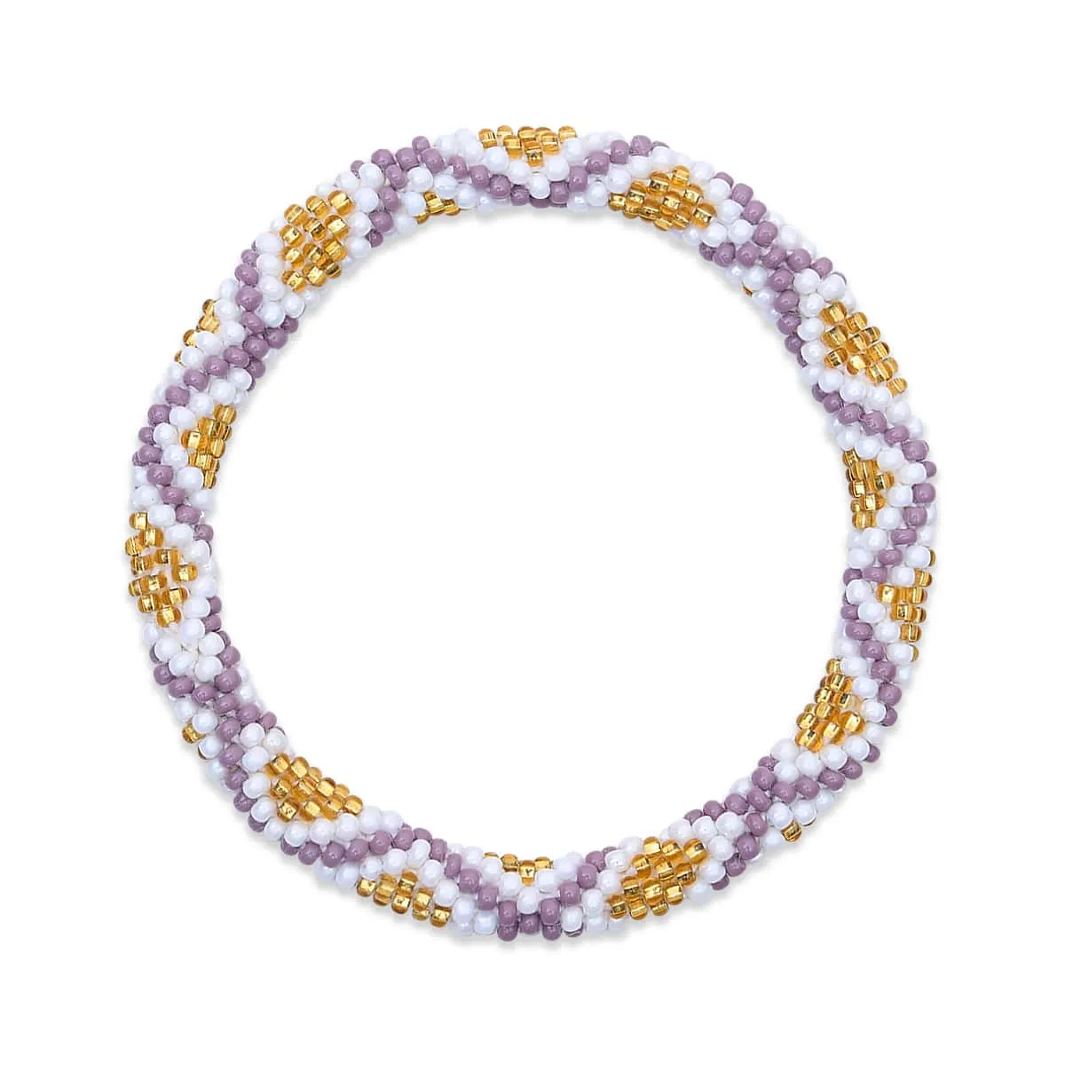 Perwinkle and Honey | Himalayan Glass Bead Bracelet