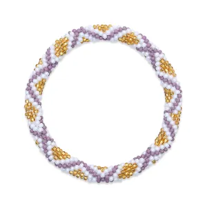Perwinkle and Honey | Himalayan Glass Bead Bracelet