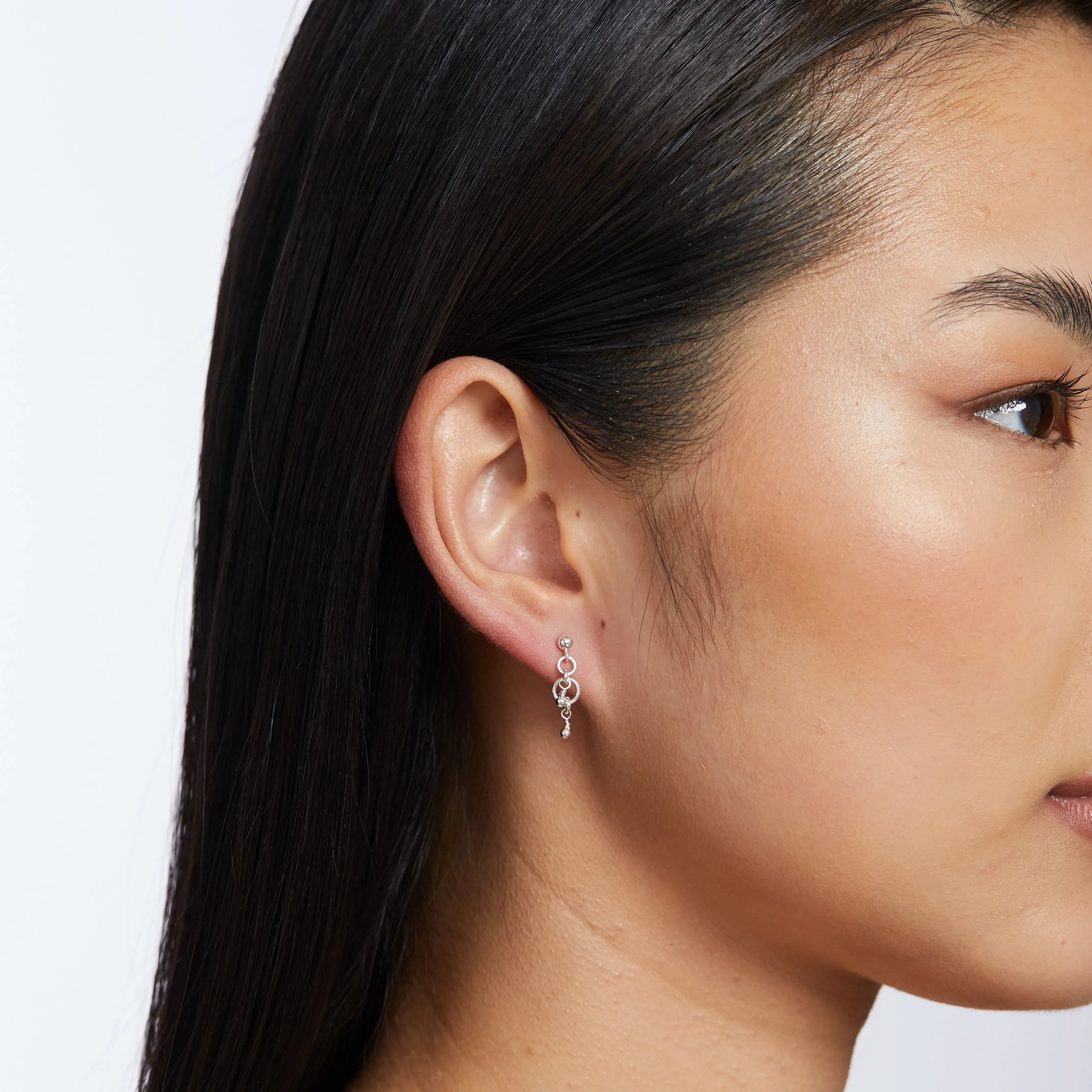 Peta Beaded Earrings - Sterling Silver