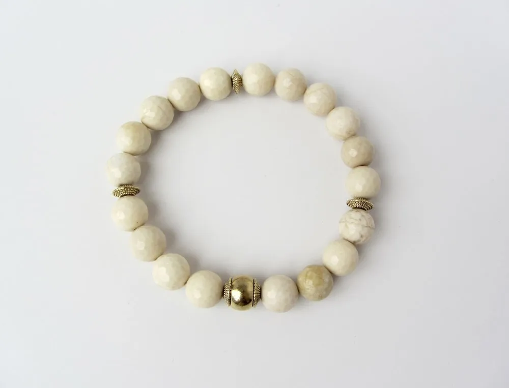 Petrified Wood Agate Mens Bracelet
