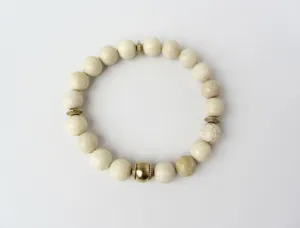 Petrified Wood Agate Mens Bracelet