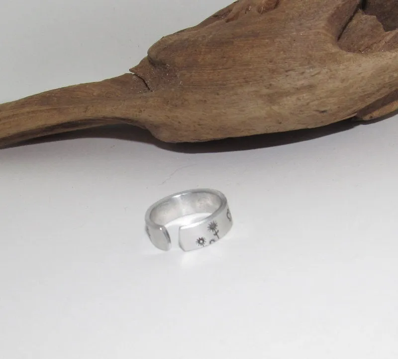 Pick your own word ring customized, word of the year ring, Personalized Silver Hand Stamped Ring, Aluminum Hand Stamped Ring