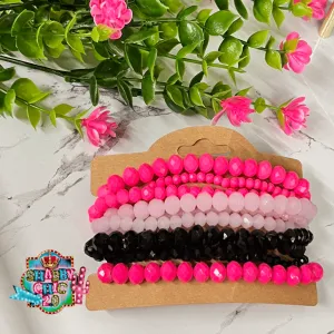 Pink and Black Bracelet Set