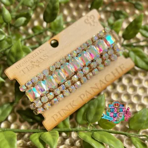 Pink Panache Iridescent/Gold Stretch Extended Bracelet