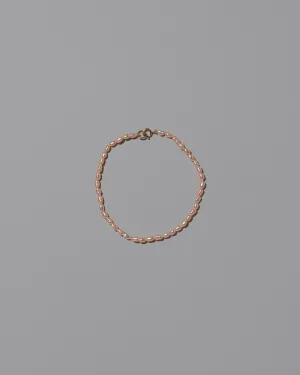 Pink Peony Oval Seed Pearl Bracelet