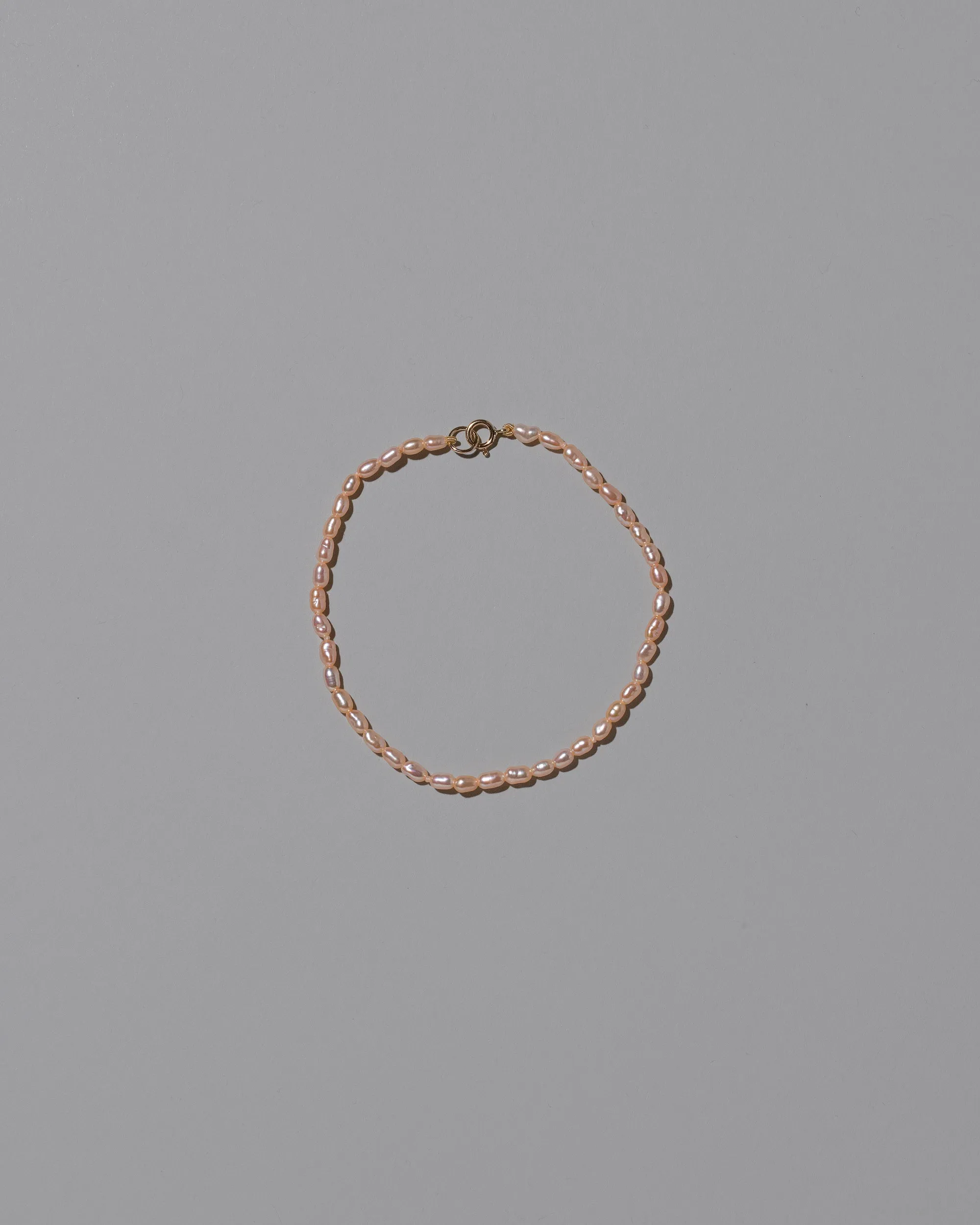 Pink Peony Oval Seed Pearl Bracelet