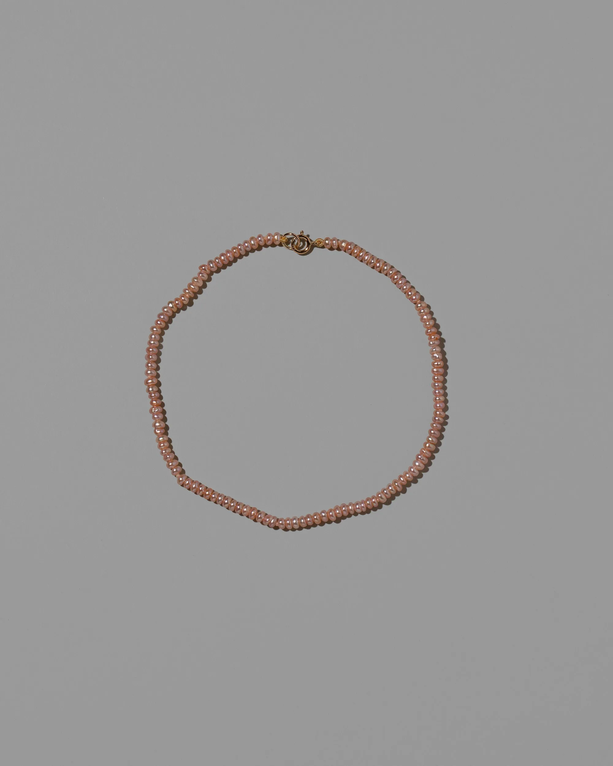 Pink Peony Pebble Seed Pearl Anklet