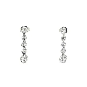 Pre-Owned Kay 1/2ct Diamond Drop Earrings in 14k White Gold