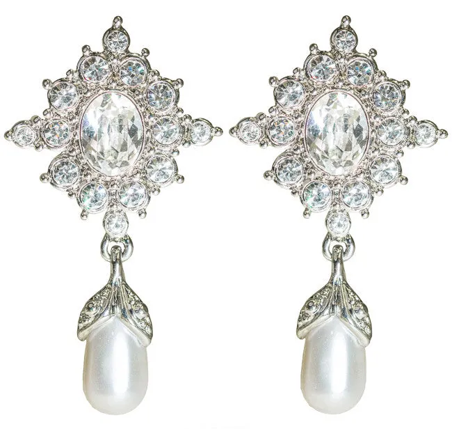 Princess Diana Crystal and Pearl Earrings