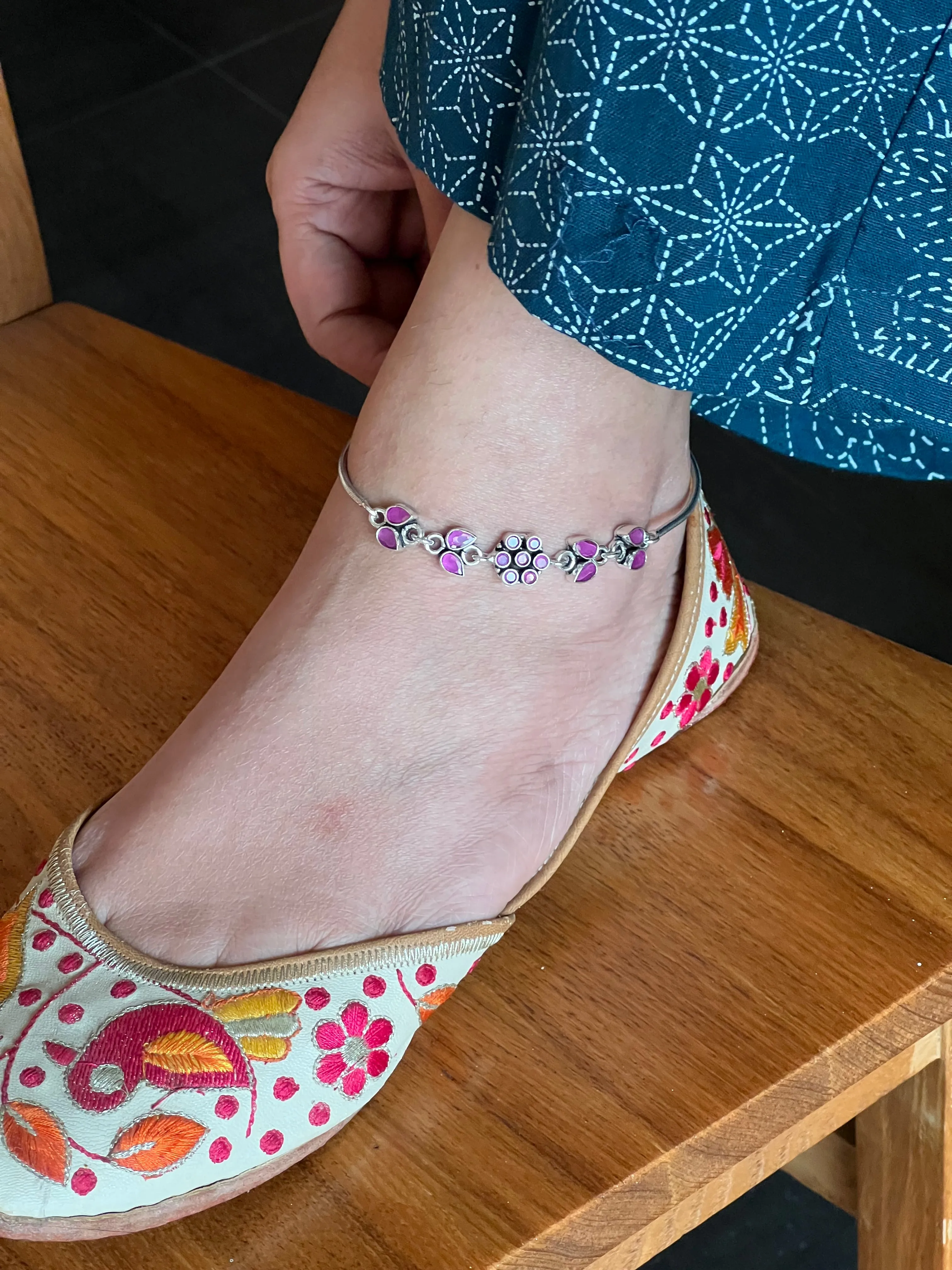 Pure 925 Silver Anklets- Set of 2