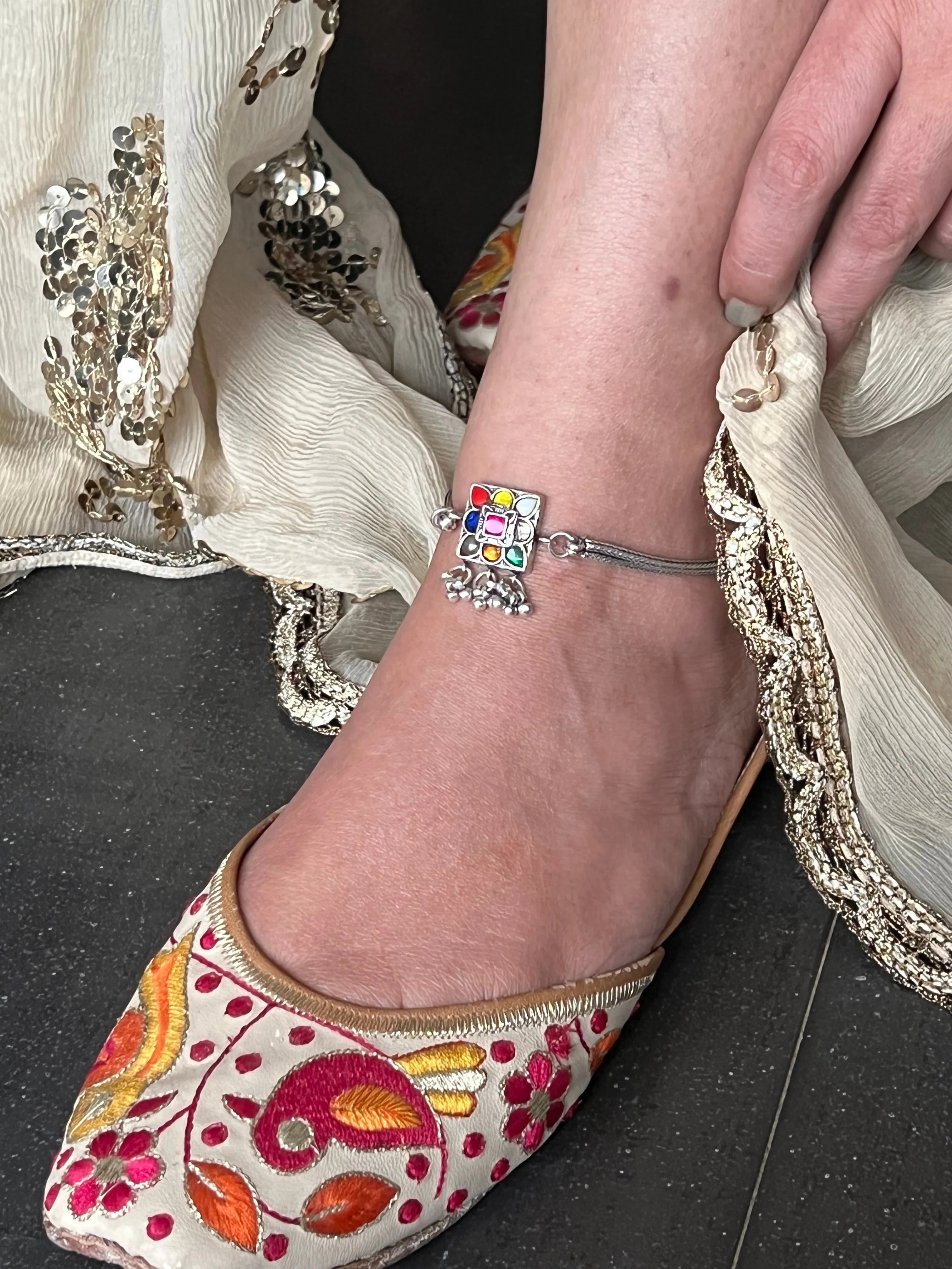 Pure 925 Silver Anklets- Set of 2