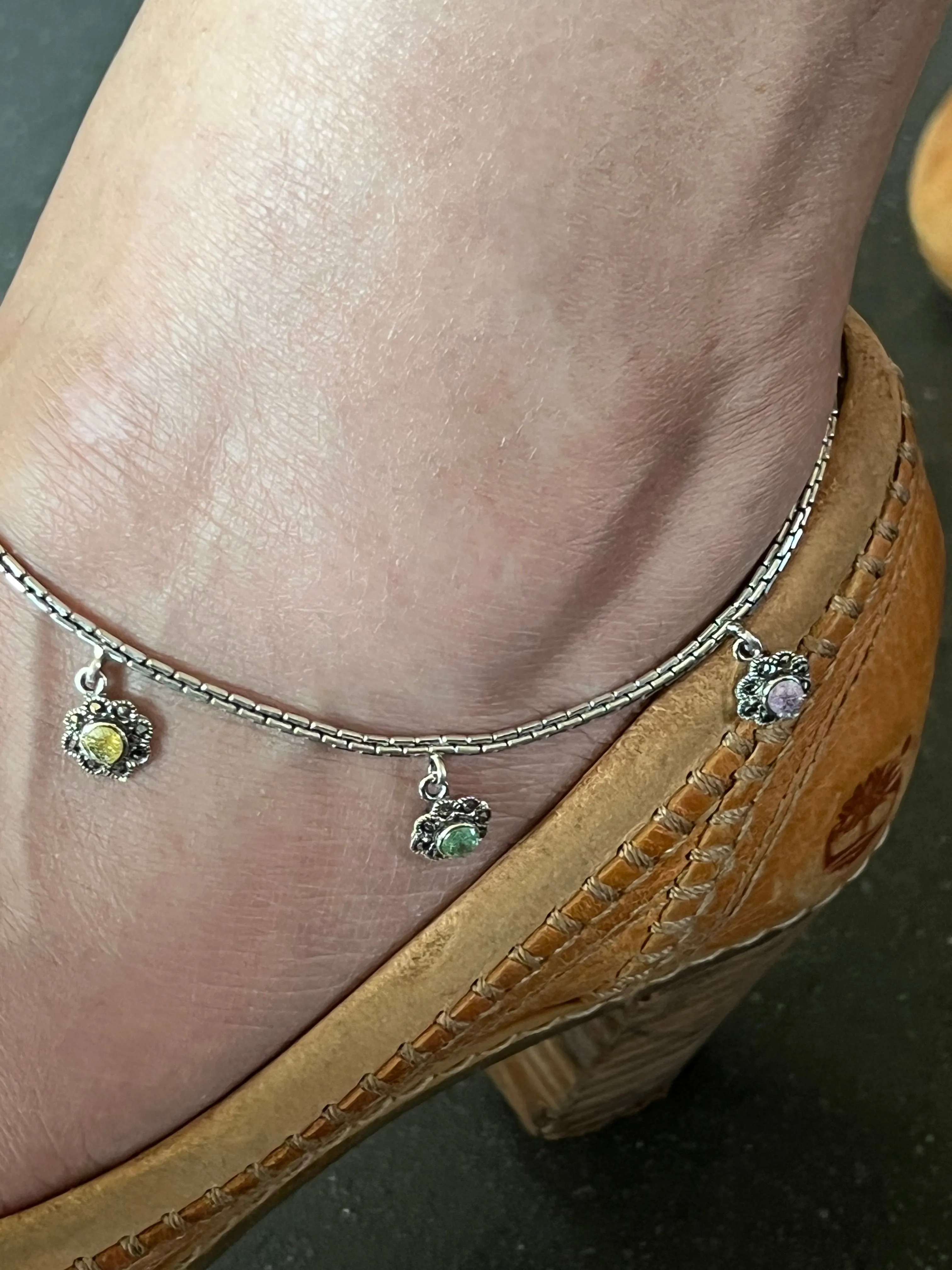 Pure 925 Silver Anklets- Set of 2