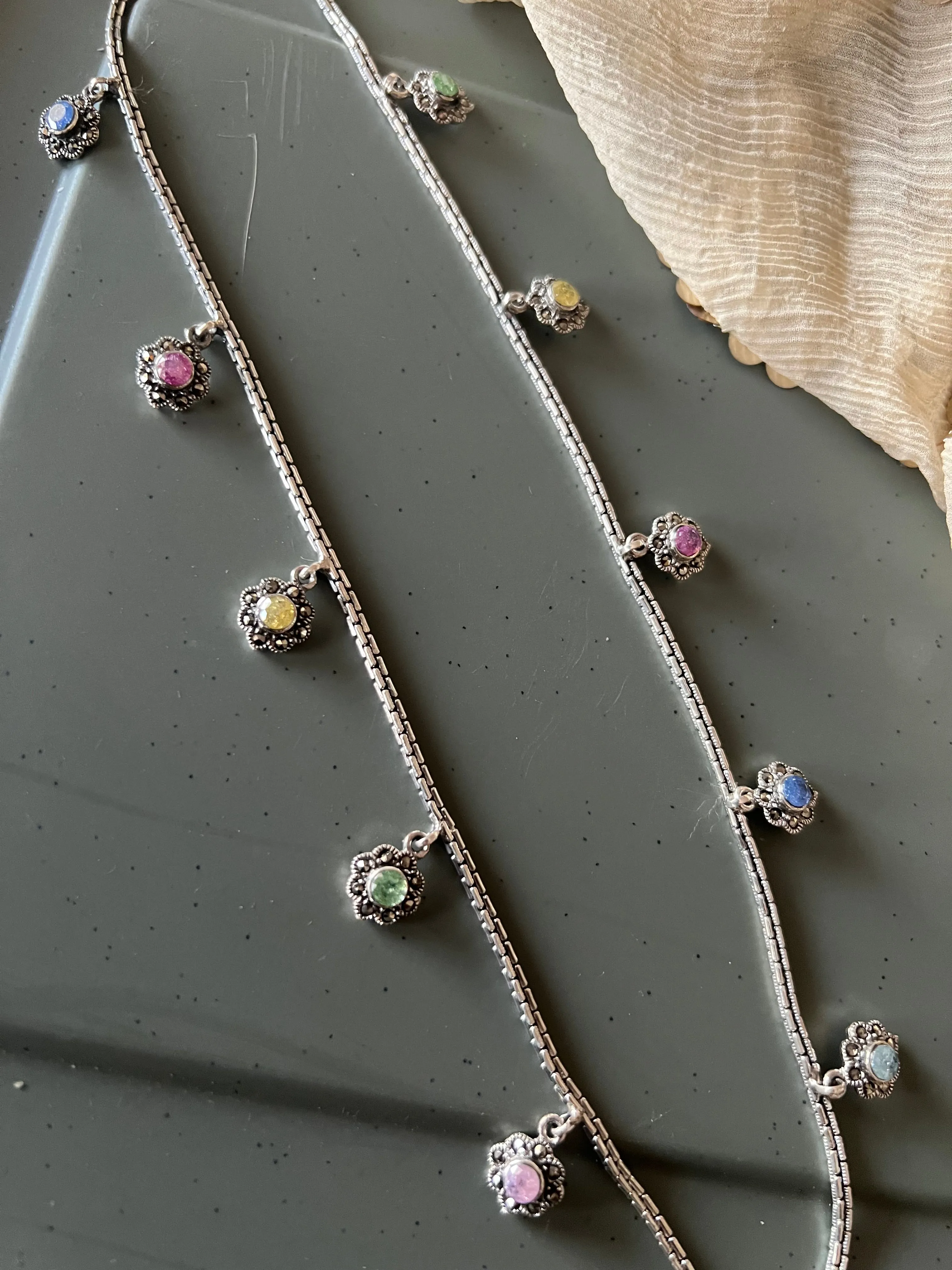 Pure 925 Silver Anklets- Set of 2